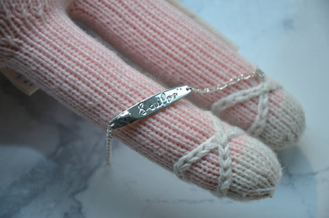 Handmade Sterling Silver Name Bracelet with Love Heart charm